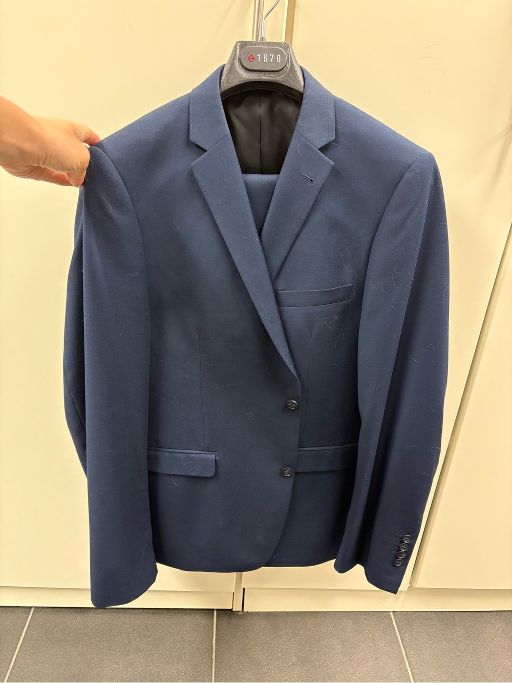 1670-Men's Navy Two-Button Blazer & pant suit Classic Formal Jacket & pant suit